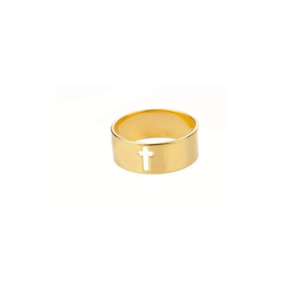 Cross Gold Ring - Picture 1 of 1